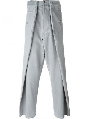 Двойные широкие джинсы Christopher Shannon. Цвет: серый