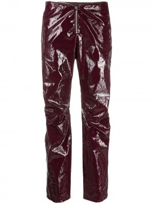Ламинированные брюки прямого кроя Frankie Morello. Цвет: фиолетовый