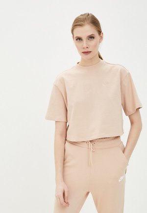 Футболка Nike W NSW TOP SS JRSY. Цвет: бежевый