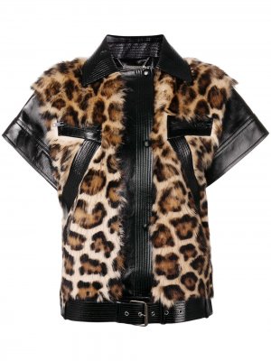 Жилет на молнии с леопардовым принтом Givenchy. Цвет: черный