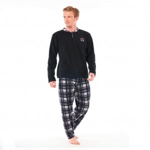 Bottom Pajamas Клетчатая флисовая мужская пижама в клетку Estiva