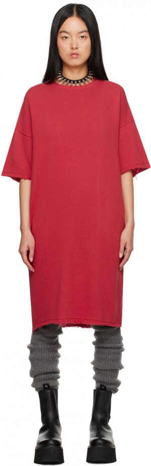 Красное удлиненное платье-миди R13