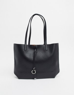 Большая сумка-тоут с декоративным кольцом -Черный Glamorous