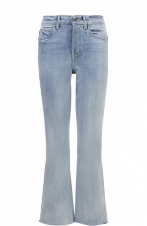 Укороченные расклешенные брюки с необработанным краем Helmut Lang. Цвет: голубой