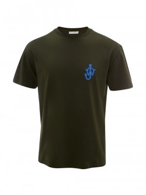 Хлопковая футболка с нашивкой Anchor , зеленый JW Anderson