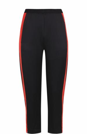 Укороченные брюки с эластичным поясом и контрастными лампасами Ilaria Nistri. Цвет: черный