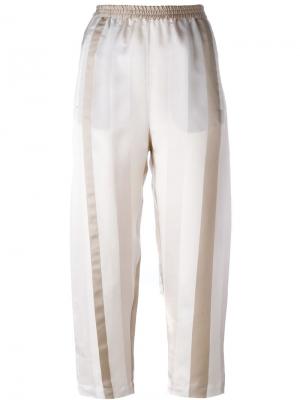 Укороченные брюки в полоску Ilaria Nistri. Цвет: телесный