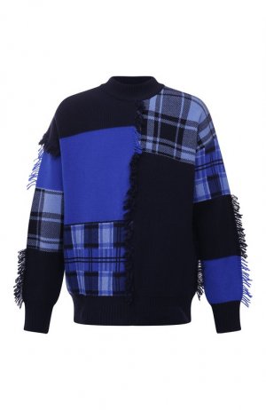 Шерстяной свитер Versace. Цвет: синий