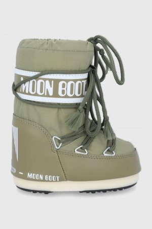 - Классические детские зимние ботинки из нейлона, зеленый Moon Boot