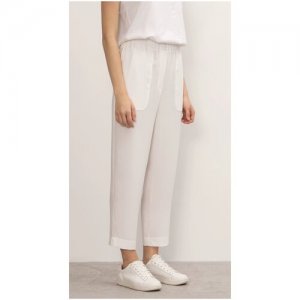 Зауженные брюки с накладными карманами D183/rize Белый 42 Emka Fashion. Цвет: белый
