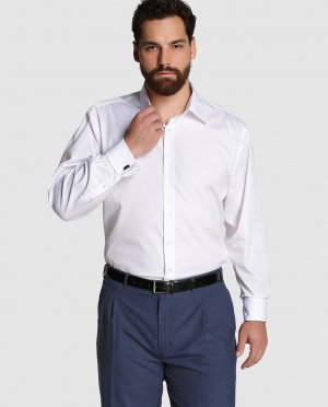 Обычная мужская рубашка больших размеров , белый Mirto