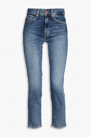 Roxanne укороченные джинсы узкого кроя со средней посадкой и выцветшим эффектом , средний деним 7 For All Mankind