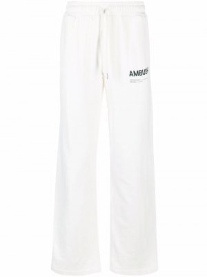 Спортивные брюки с логотипом AMBUSH. Цвет: белый