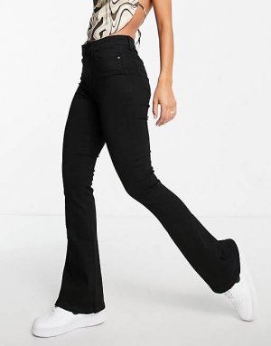 Черные расклешенные джинсы с завышенной талией Sallie Noisy May