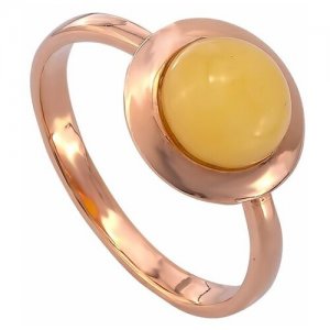 Кольцо Amberprofi, янтарь, размер 18, желтый, золотой Амберпрофи