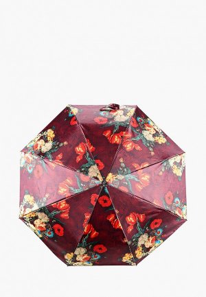 Зонт складной Zemsa. Цвет: бордовый