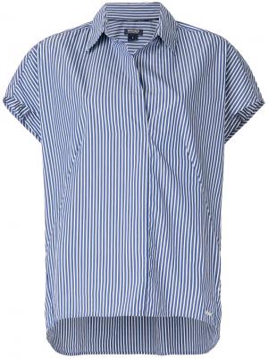 Полосатая рубашка с короткими рукавами Woolrich. Цвет: синий