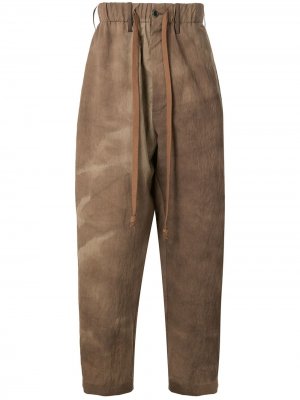 Пижамные брюки с принтом тай-дай Uma Wang. Цвет: коричневый