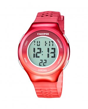 K5841/5 Цветные красные резиновые часы , красный Calypso