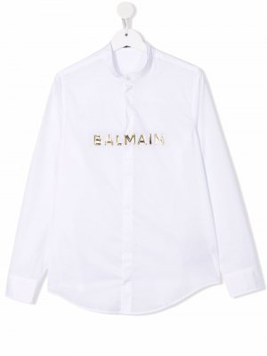 TEEN logo-print cotton shirt Balmain Kids. Цвет: белый