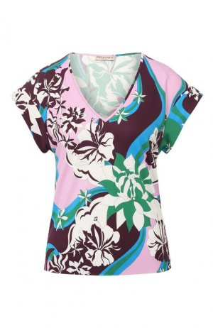 Топ из смеси вискозы и шелка Emilio Pucci. Цвет: разноцветный