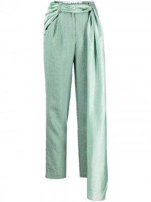Прямые брюки с декоративным платком Almaz. Цвет: зеленый