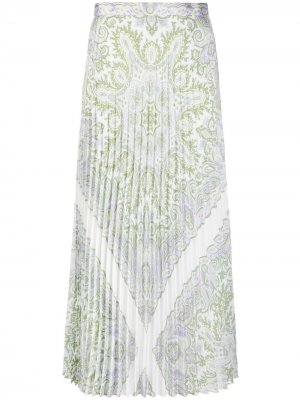 Плиссированная юбка миди с принтом пейсли Sandro Paris. Цвет: нейтральные цвета