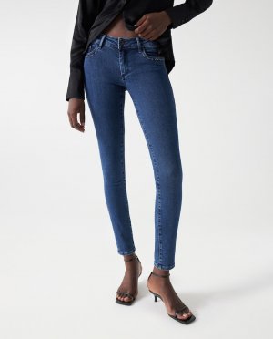 Женские джинсы скинни с карманами , синий Salsa Jeans
