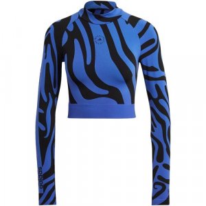 Кроп-топ Seamless Wolford Crop Top, размер XS INT, синий, черный adidas by Stella McCartney. Цвет: серый/черный