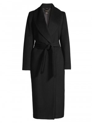 Пальто из смесовой шерсти с отложным воротником , черный Donna Karan New York
