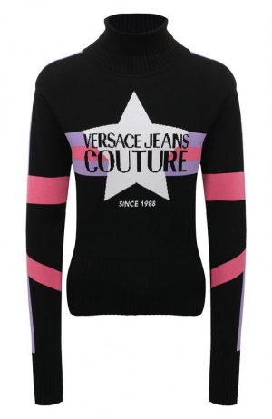 Водолазка из вискозы Versace Jeans Couture. Цвет: чёрный