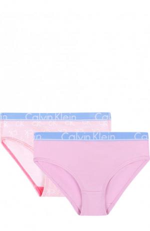 Комплект из двух пар трусов с логотипом бренда Calvin Klein Underwear. Цвет: розовый