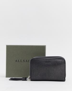 Маленький кошелек темно-серого цвета AllSaints. Цвет: черный
