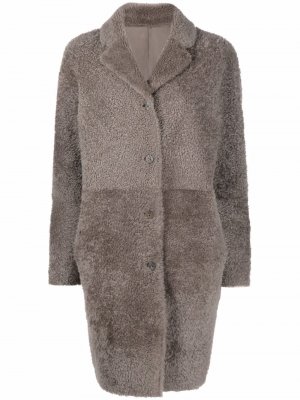 Однобортное пальто с заостренными лацканами Giorgio Brato. Цвет: серый
