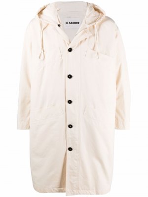 Oversized hooded parka coat Jil Sander. Цвет: бежевый