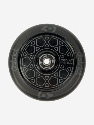 Колесо Zodiac 110 мм с подшипниками ABEC-9 для трюковых самокатов, Черный District. Цвет: черный