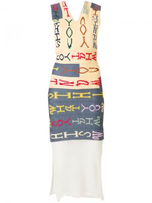 Асимметричное платье-бандо Eckhaus Latta. Цвет: многоцветный