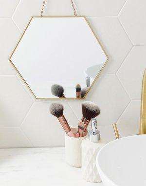 Шестигранное настенное зеркало -Золотой Koopmans