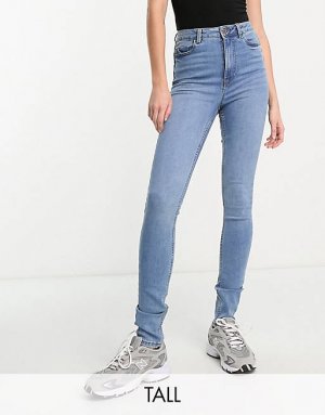 Синие джинсы скинни с подъемом и формой Tall New Look