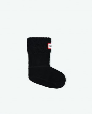 Детские носки черного цвета с удобной трикотажной складной манжетой и логотипом , черный Hunter