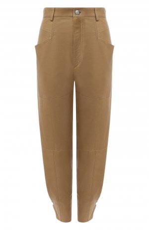 Кожаные брюки Isabel Marant. Цвет: бежевый