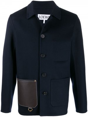 Однобортный пиджак с накладными карманами Loewe. Цвет: синий