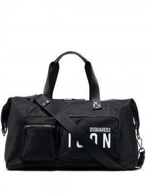 Дорожная сумка с логотипом Icon Dsquared2. Цвет: черный
