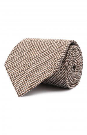 Шелковый галстук Brioni. Цвет: бежевый