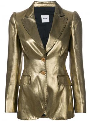 Приталенный пиджак с эффектом металлик Moschino Pre-Owned. Цвет: золотистый