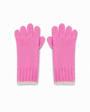 Детские розовые шерстяные перчатки. , розовый Ecoalf