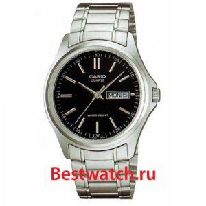 Наручные часы CASIO Analog MTP-1239D-1A, черный, серебряный. Цвет: серебристый/черный