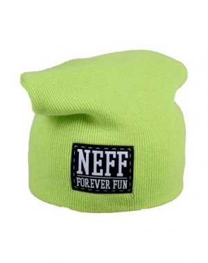 Головной убор NEFF. Цвет: кислотно-зеленый