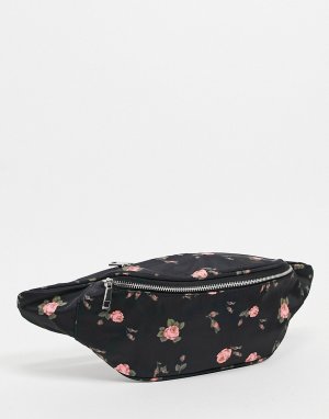 Большая сумка-кошелек на пояс с цветочным принтом -Многоцветный ASOS DESIGN