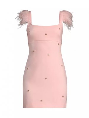 Мини-платье Cameron с перьями и кристаллами Likely, цвет rose shadow LIKELY